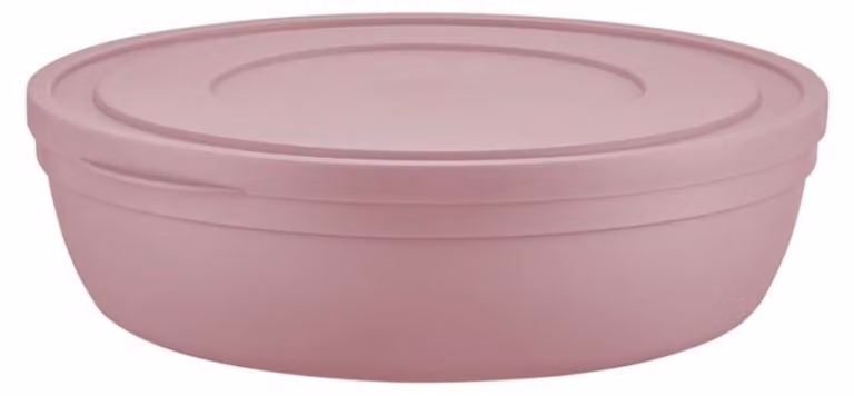 Contenitore piatto con coperchio da 4,0 L - salvaspazio e versatile - Rosa
