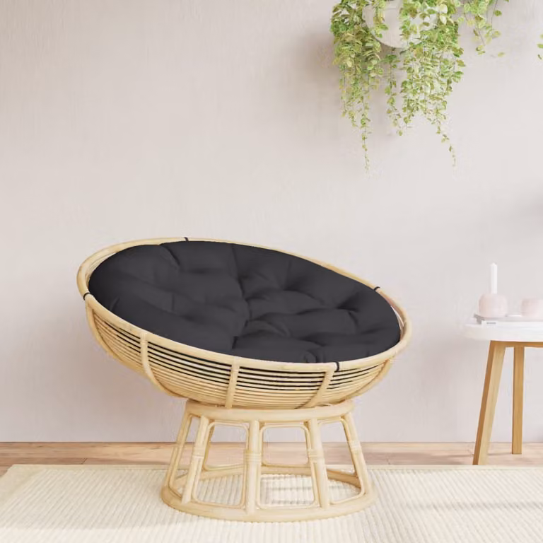 vidaXL Cuscino Rotondo Nero in Tessuto Oxford Idrorepellente e Traspirante, Diametro: 100 cm, Altezza: 11 cm