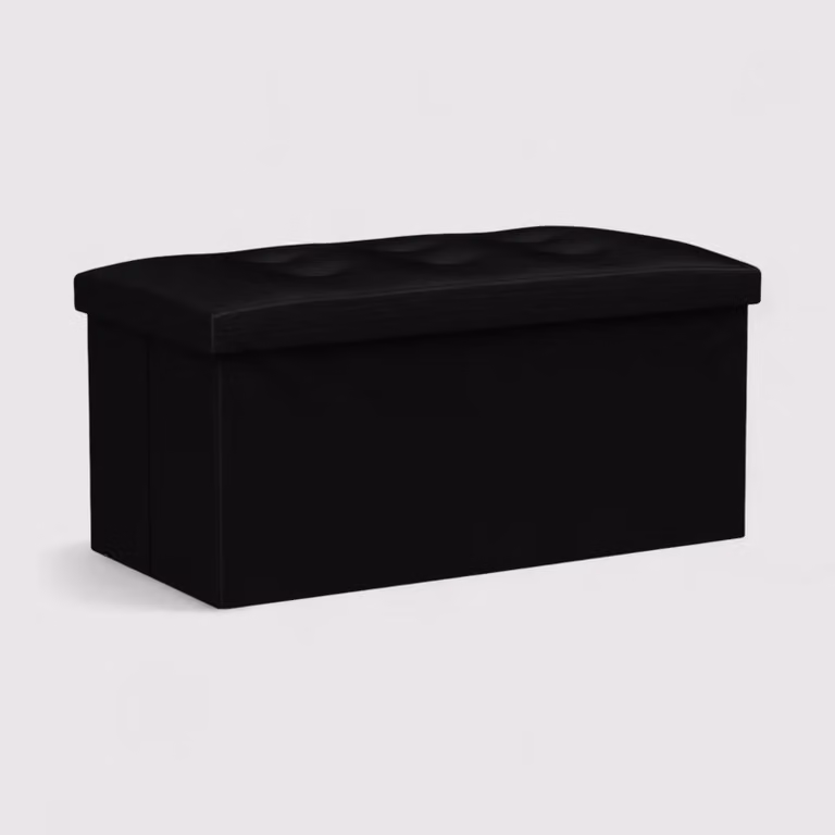 Liatris - Pouf contenitore grande nero e imbottito
