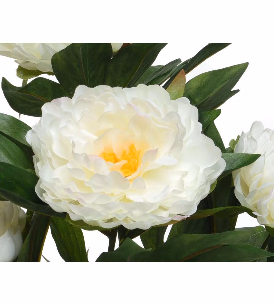 Pianta Artificiale Peonia colore Bianco