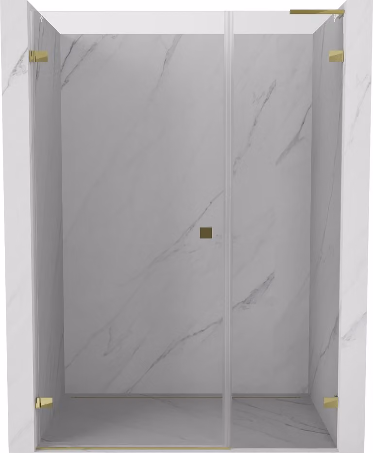 Mexen Lunar-B L porta doccia a battente sinistra 140 cm, trasparente, dorata - 832SL-140-050-50-00-L