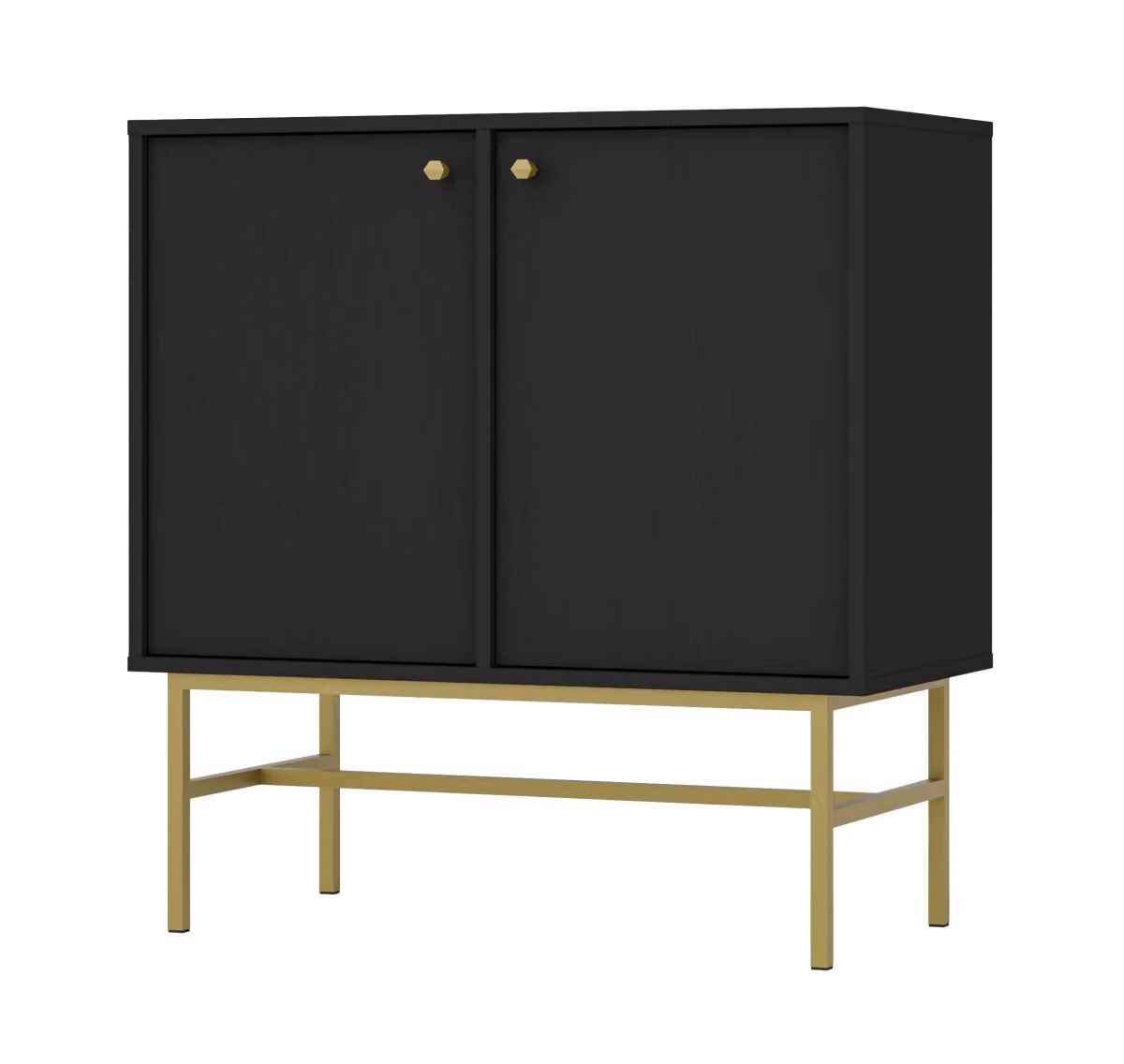 Cassettiera stretta IROS 3 - nero grafite / oro