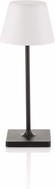 Lampada da tavolo ricaricabile LED SEREVA nera con tecnologia touch e dimmerabile