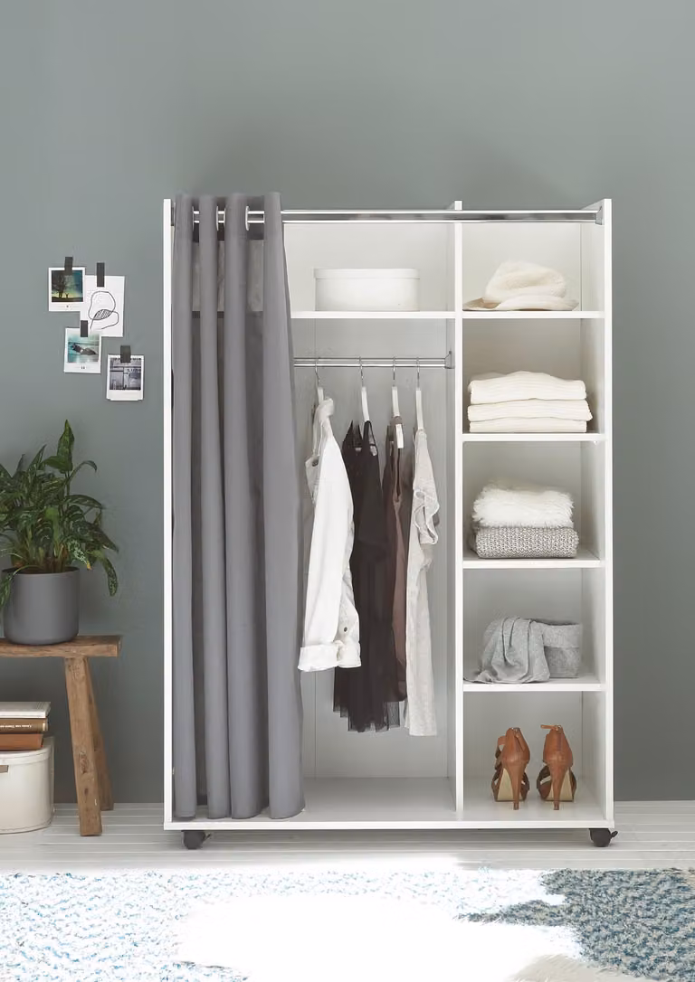 Armadio >Jill< in bianco - 100x145x50 cm (LxAxP)