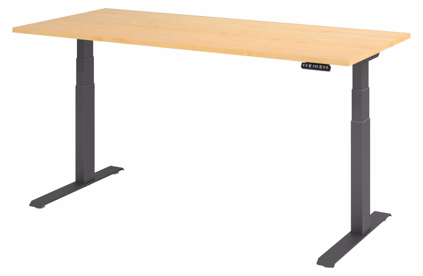Scrivania elettrica bümö XDKB - Finitura: acero, struttura: grafite, dimensioni: 180 x 80 cm