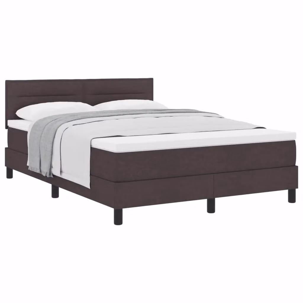 Letto matrimoniale ibrido vidaXL con testiera in tessuto marrone, L/P/H: 160 x 200 x 163 cm – 2