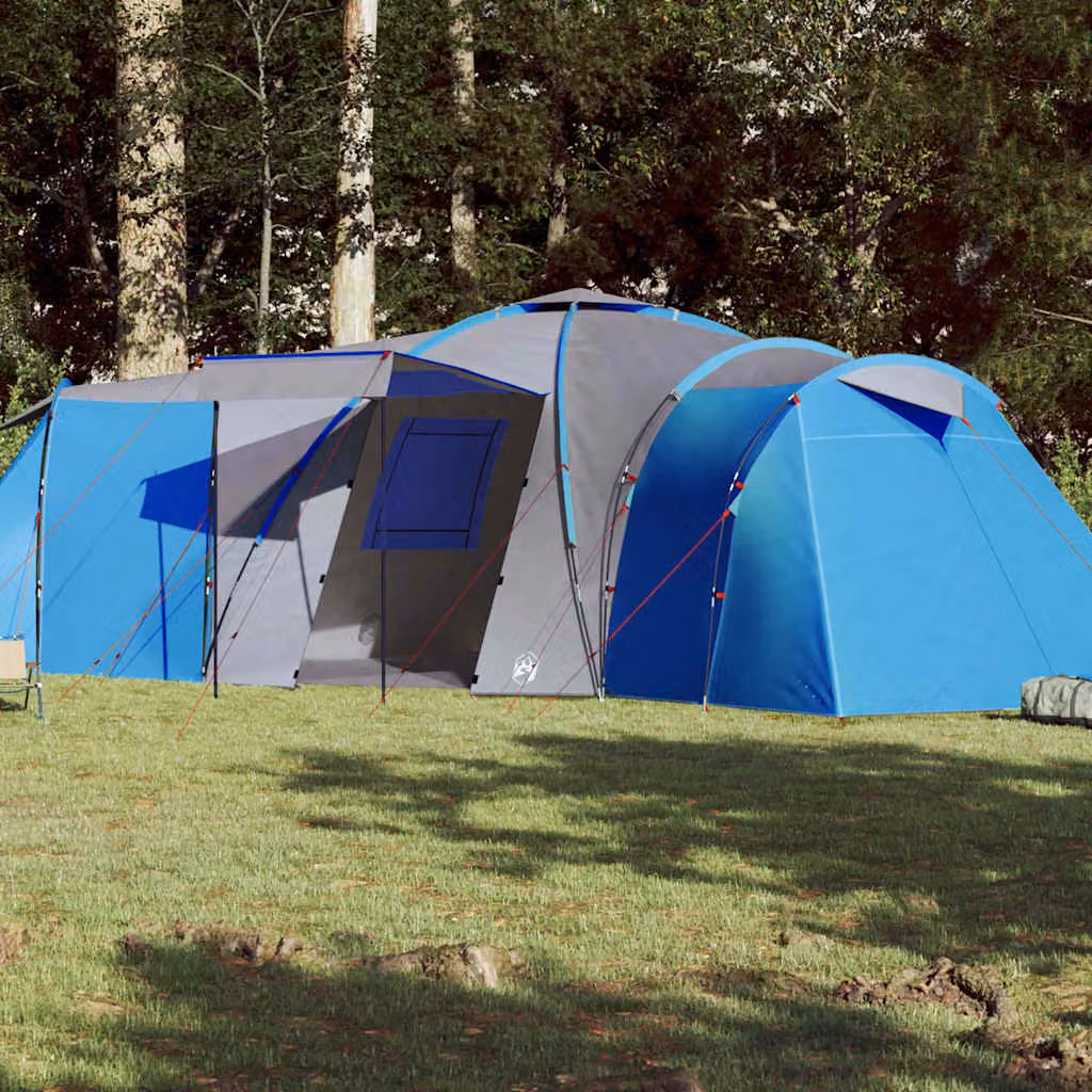 Tenda da campeggio a cupola vidaXL per 12 persone blu impermeabile in poliestere