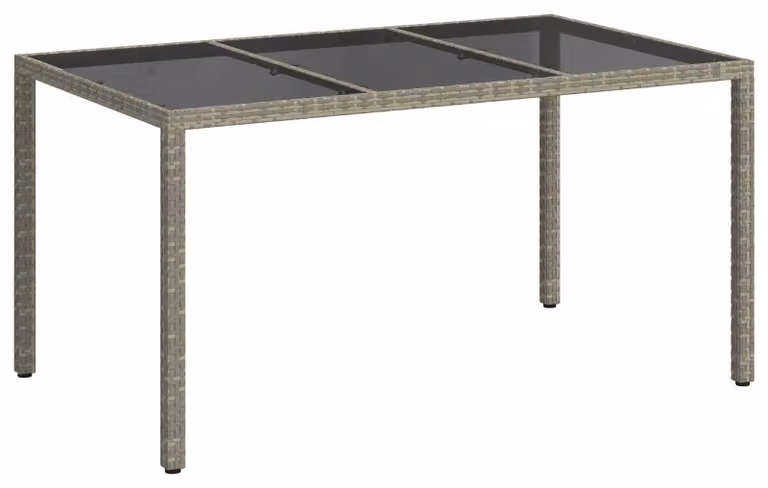 Tavolo da giardino grigio 150 x 90 x 75 cm in polyrattan