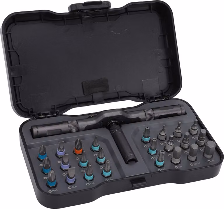Set di cacciaviti a cricchetto, 24 in 1 magnetico, mini utensile multifunzionale per riparazioni, punte con impugnatura rimovibile per mobili, computer