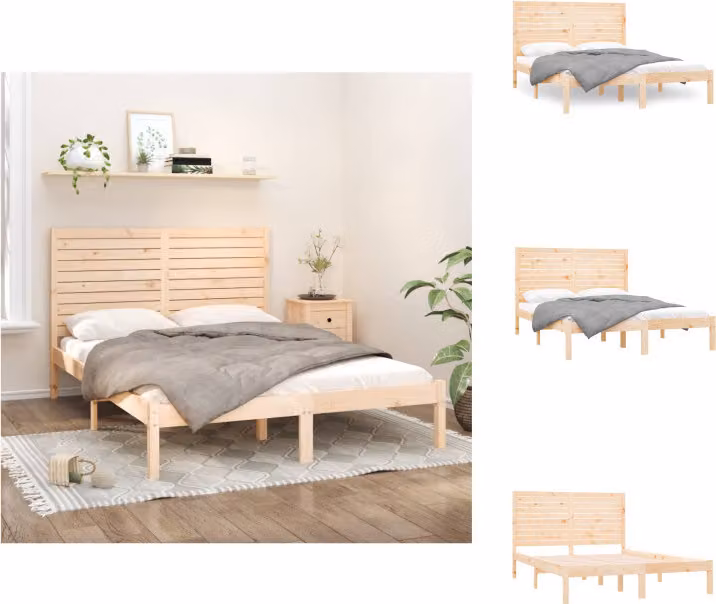 vidaXL Letto in legno massiccio 120x200 cm - Letti e strutture letto