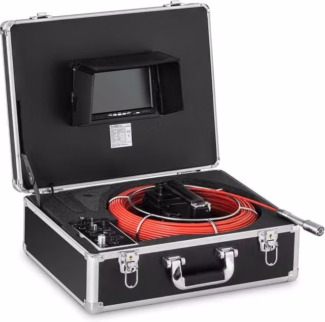 Telecamera endoscopica Steinberg Systems con schermo da 7 pollici, 12 LED e cavo da 50 m, colore nero