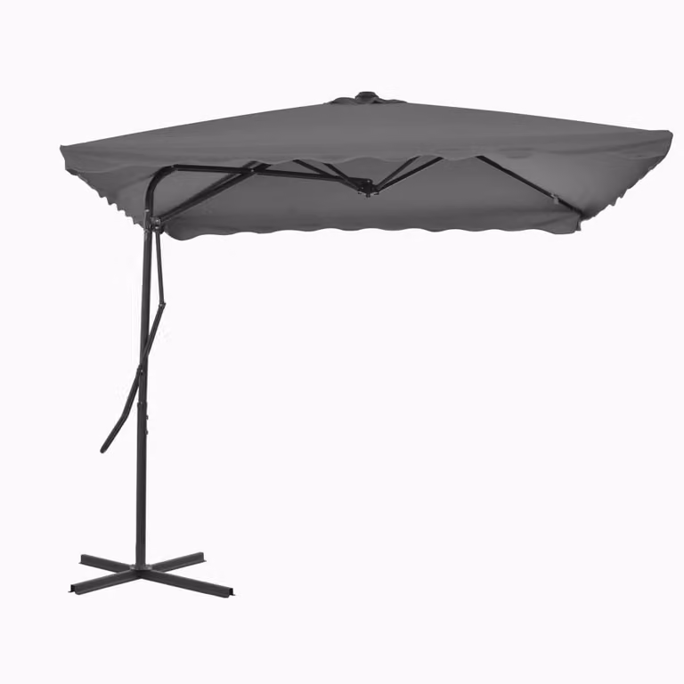 vidaXL Ombrellone con palo in acciaio 250x250 cm antracite