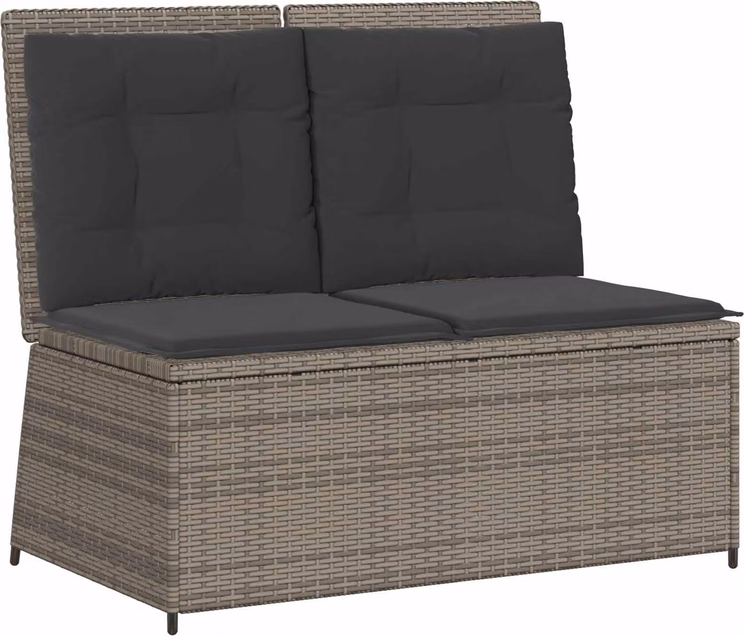 Panchina da giardino Grigio polyrattan