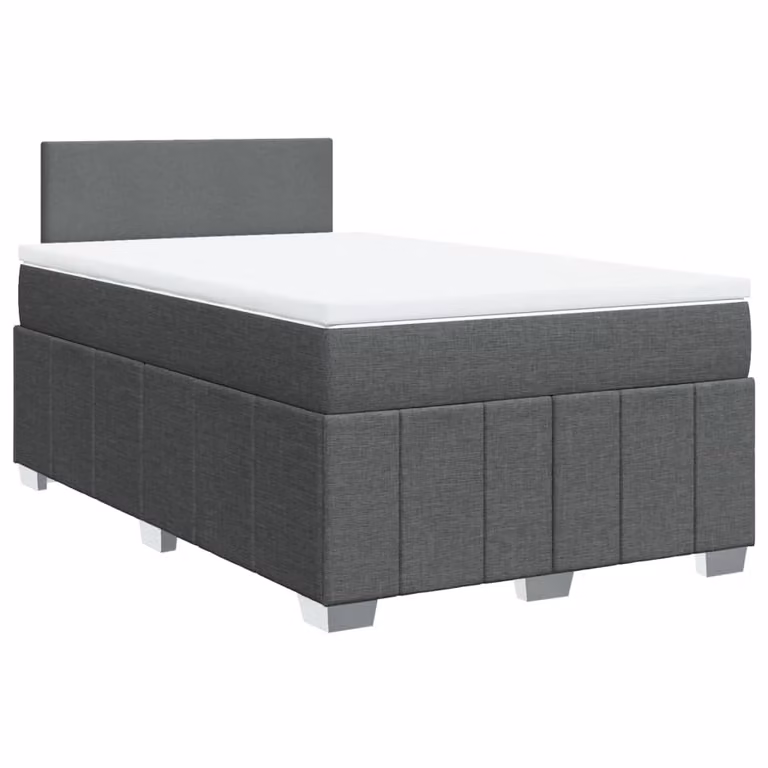 SYFAX™ Giroletto a Molle con Materasso Grigio Scuro 120x190cm Tessuto