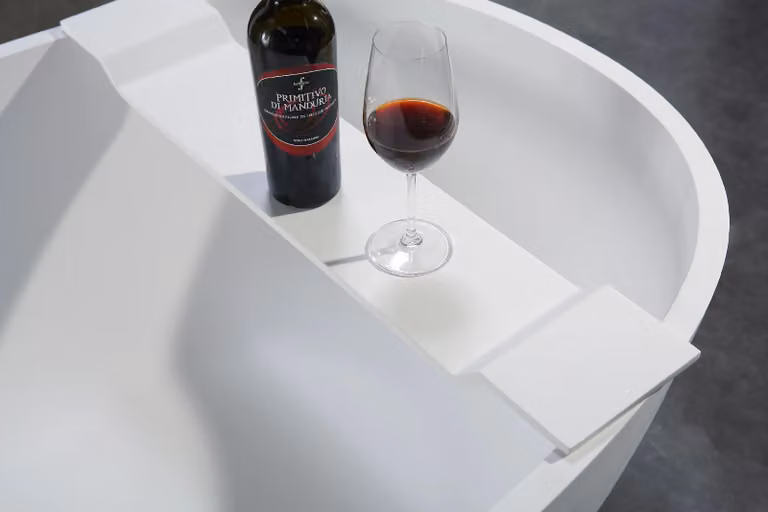 CERANO - Mensola per vasca da bagno - bianco opaco - 85x16 cm
