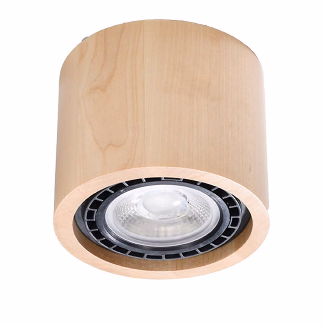 Plafond BASIC 1 legno naturale 1xGU10 10W legna 10x14x14cm Sollux Lighting