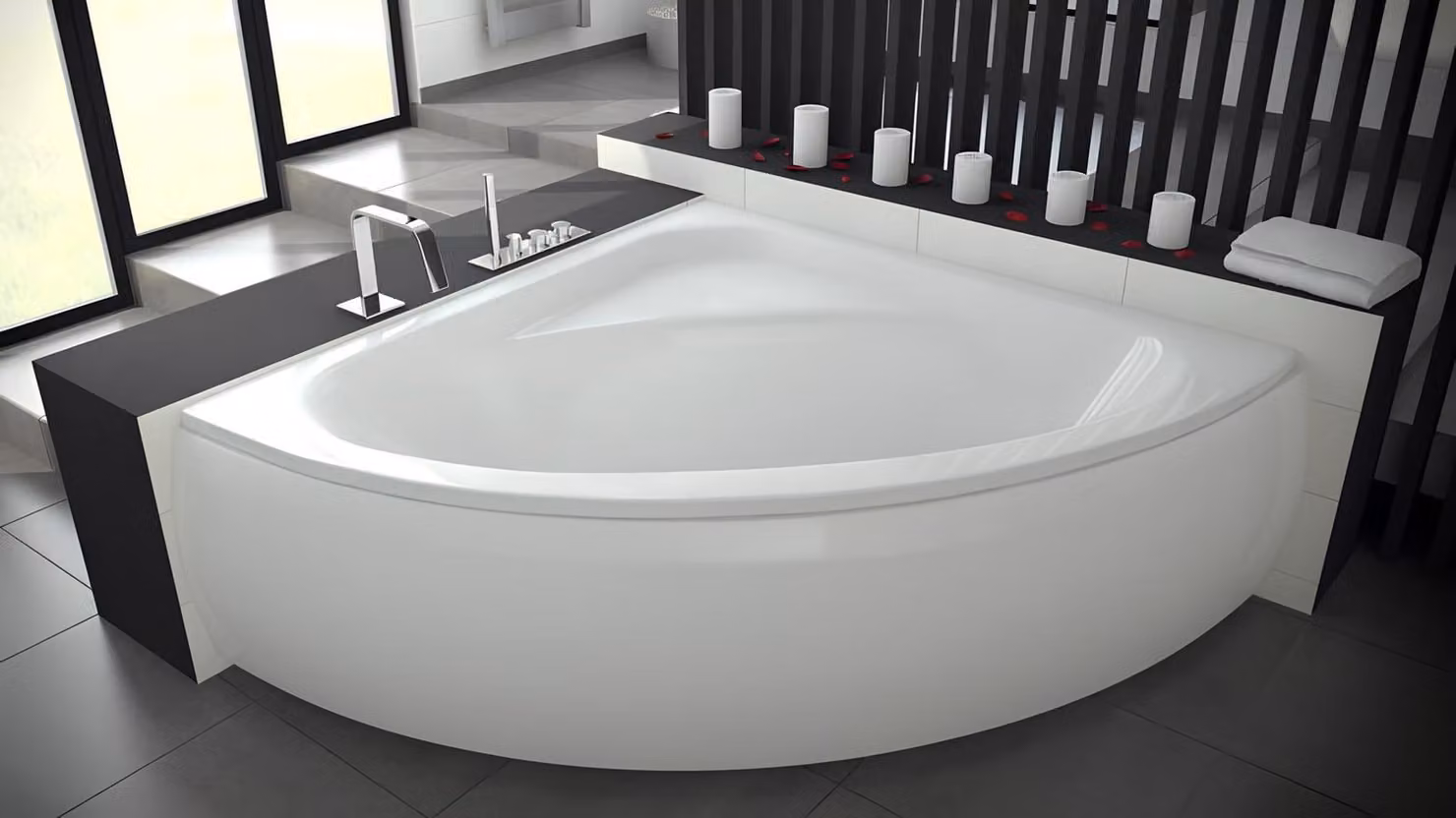 Design Badewanne Eck Acryl Badewannen Wannen Moderne Eckbadewanne Weiß Wanne