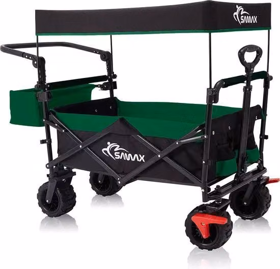 Carrello Off Road Opacchiabile con Copertura - Verde/Nero