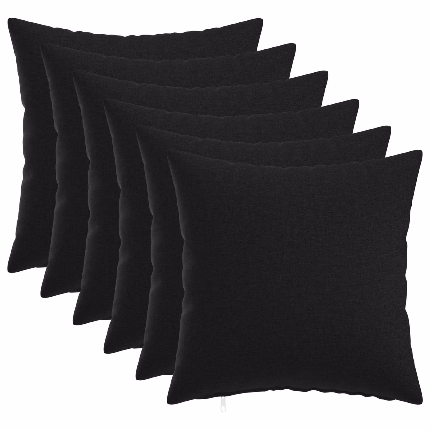 Set di 6 federe vidaXL HEERLEN nere in poliestere, L 40 x P 40 cm