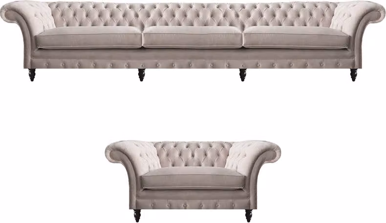 Polstermöbel Weiß Sofa Dreisitze Einrichtung Sessel Wohnzimmer Chesterfield