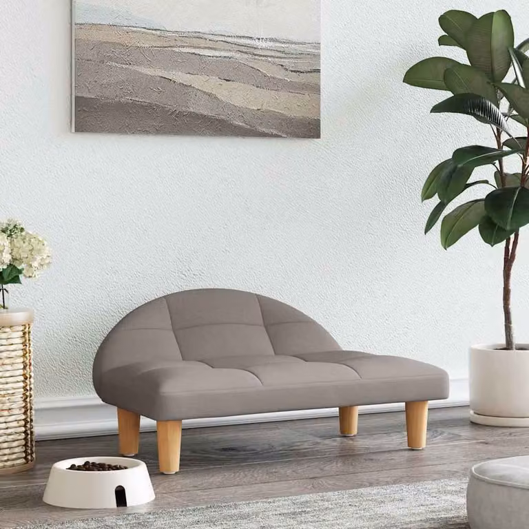 vidaXL Lettino per Cani in Tessuto Grigio Tortora L 70 cm x P 52 cm x H 30 cm