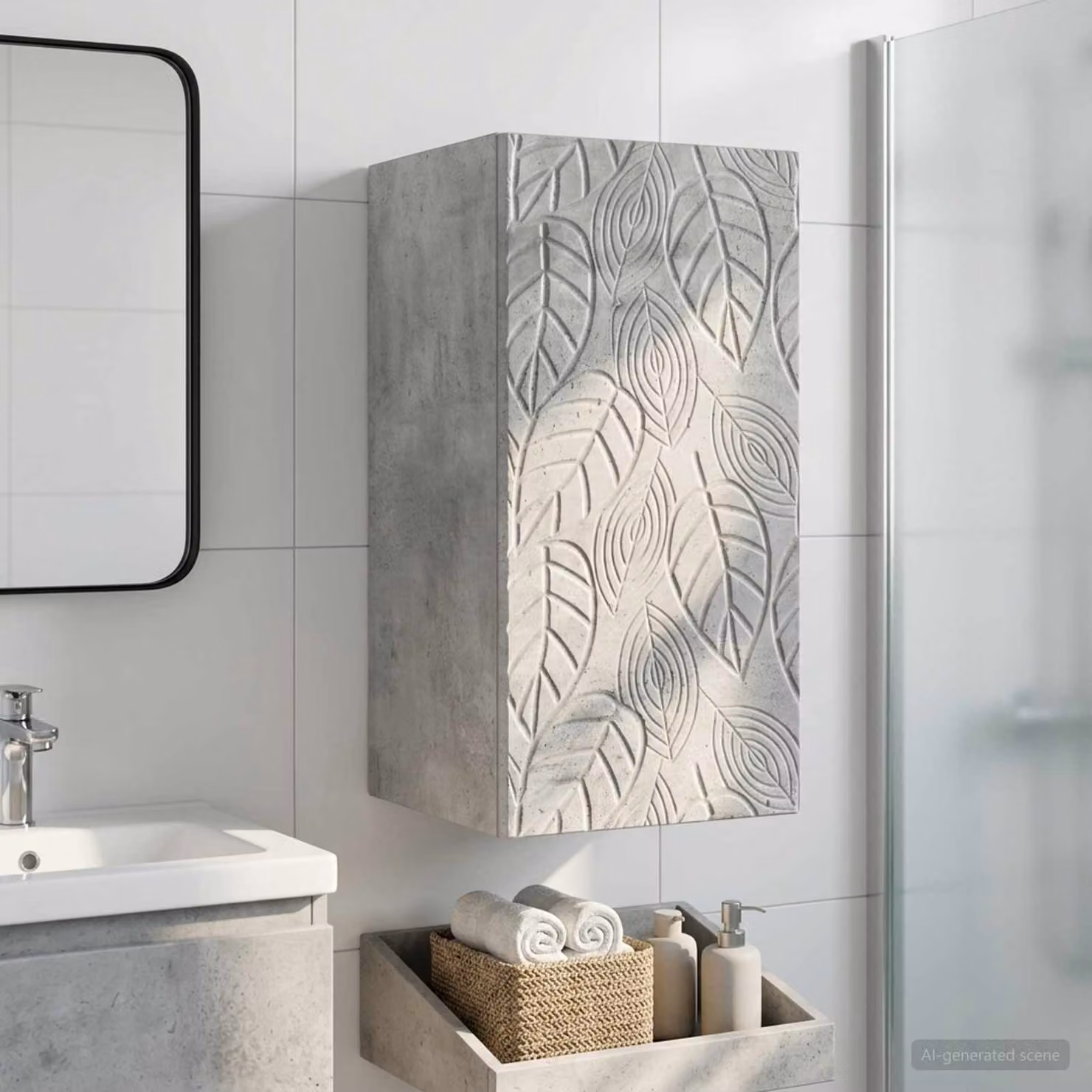 Armadio da bagno a muro vidaXL DELFT moderno in MDF Grigio opaco L/P/H: 30 x 31 x 59 cm