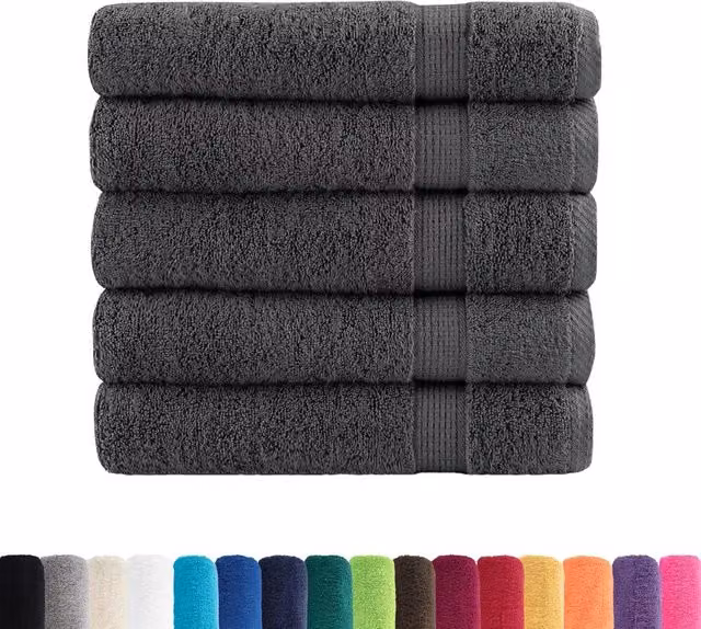 Asciugamani da bagno Premium SOLUND 50 pz Antracite 100x150 cm 137167