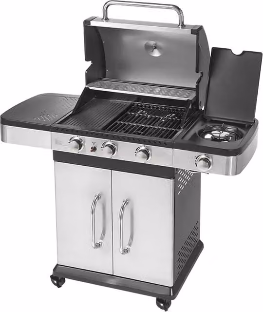 Barbecue a Gas Ompagrill Indianapolis 4 Titanium 120 X 60 X in Ghisa 138 cm