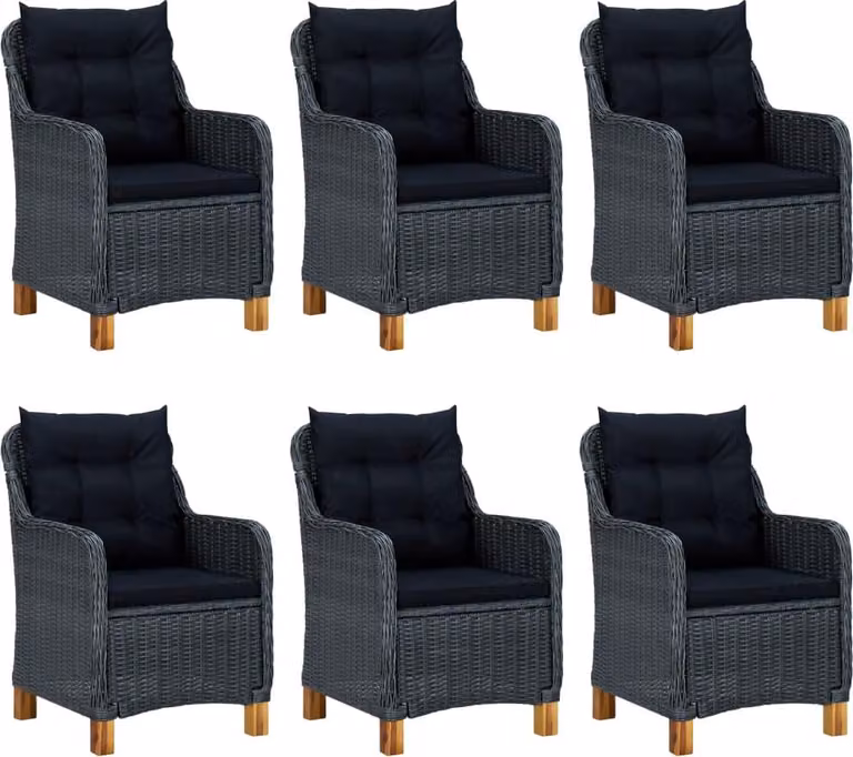 vidaXL Set da pranzo da giardino, 7 pezzi, grigio scuro
