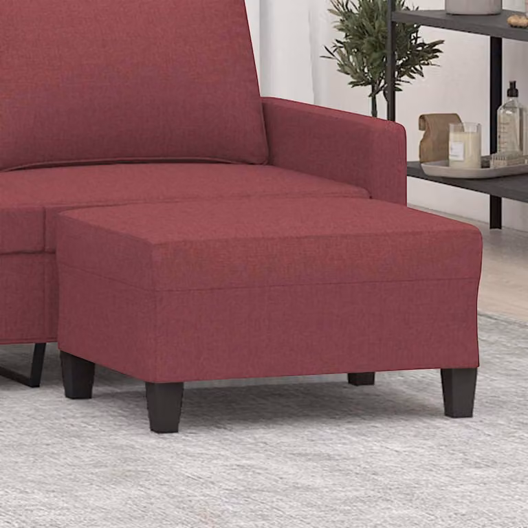 Poggiapiedi vidaXL in tessuto rosso, L: 70 cm, P: 55 cm, H: 41 cm