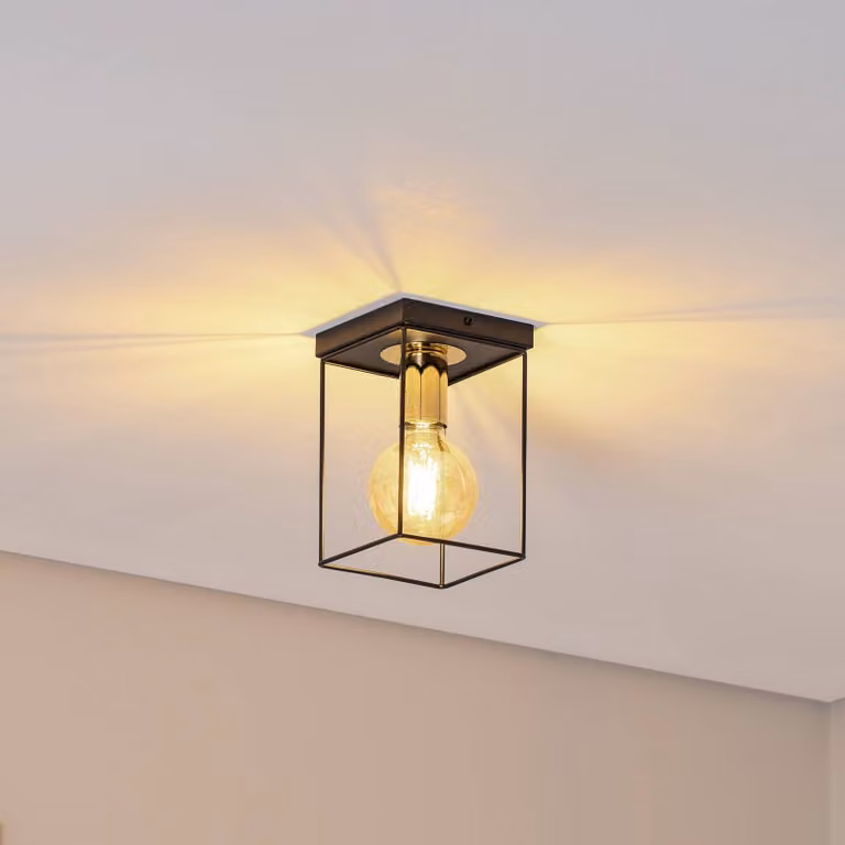 Plafoniera soffitto Vox SIGMA, dimmerabile, Nero, Soggiorno / Sala da pranzo, Metallo, Moderno, Plafoniera