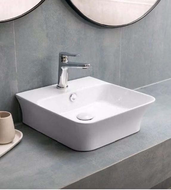 APALLA lavabo quadrato da appoggio 41x41,5x12,5 cm in porcellana