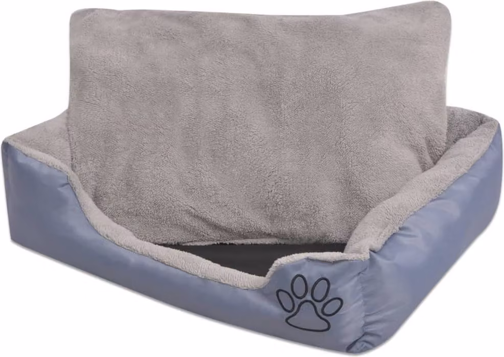 The Living Store Letto per cani con cuscino imbottito taglia L Grigio