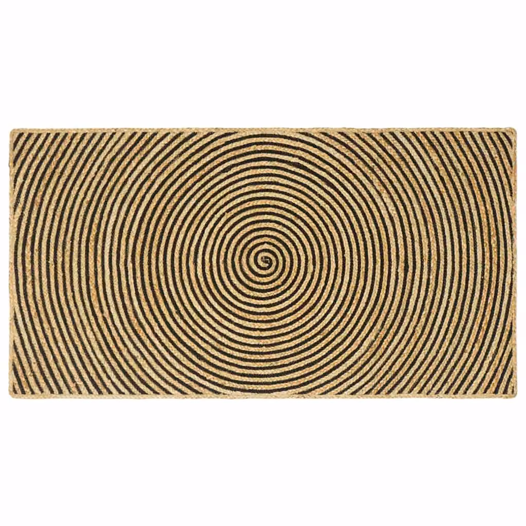 Tappeto da area moderno vidaXL in juta nero L: 200 cm, P: 100 cm