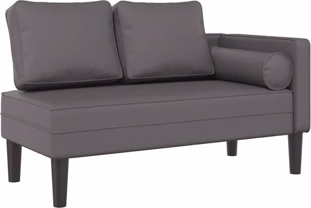 Sdraio moderna con cuscini in similpelle grigio per giardino e soggiorno – 1