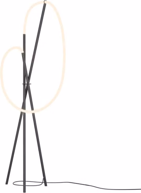 Maytoni Lampada da terra moderna Crochet 1 luce LED integrato nero alluminio