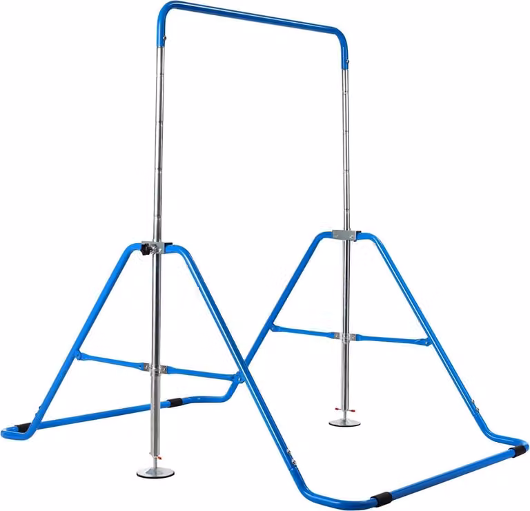 Barra da ginnastica regolabile, pieghevole, 90-130 cm, blu