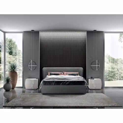 Letto matrimoniale imbottito con contenitore Spar - Joy