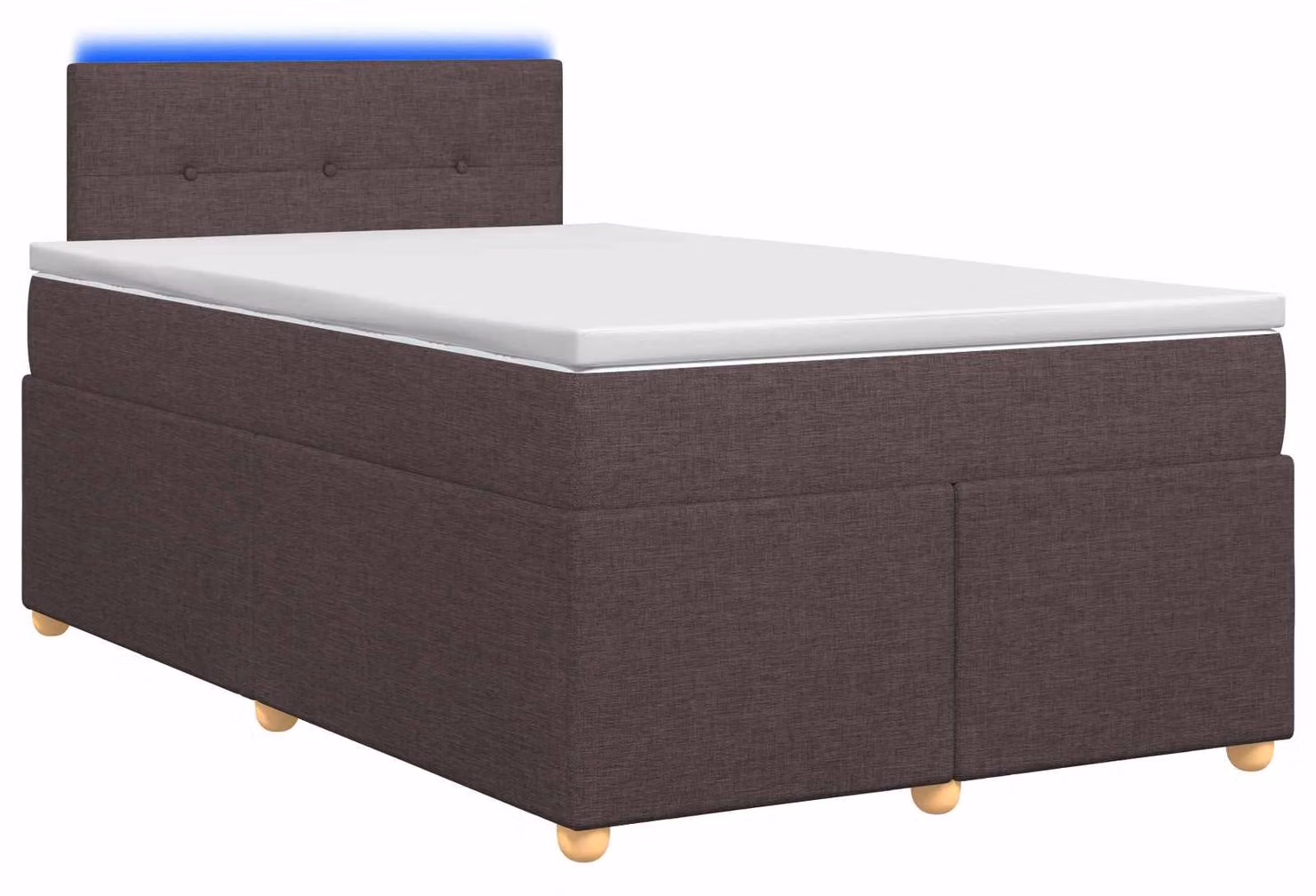 Letto a molle con materasso marrone scuro 120 x 200 cm in tessuto