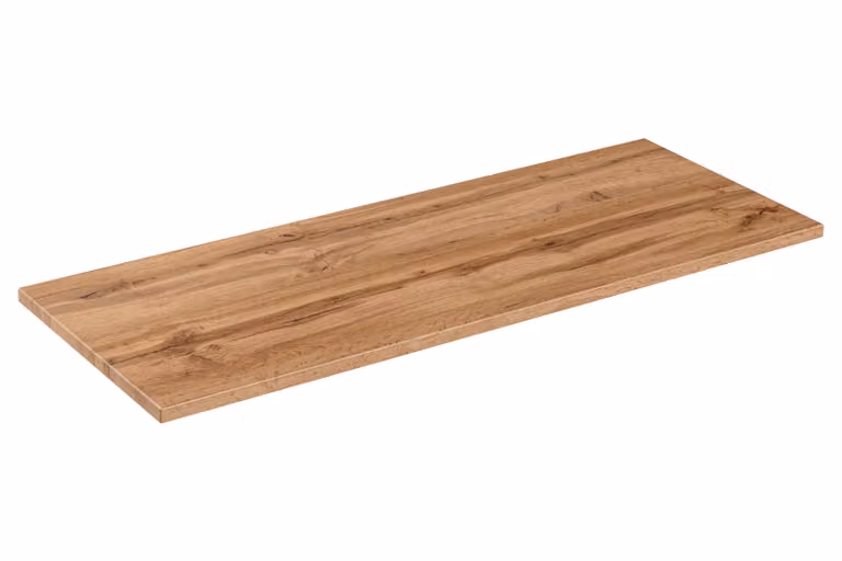 Piano Bagno In Rovere Wotan 120 Cm Mdf Per Lavabo Da Appoggio