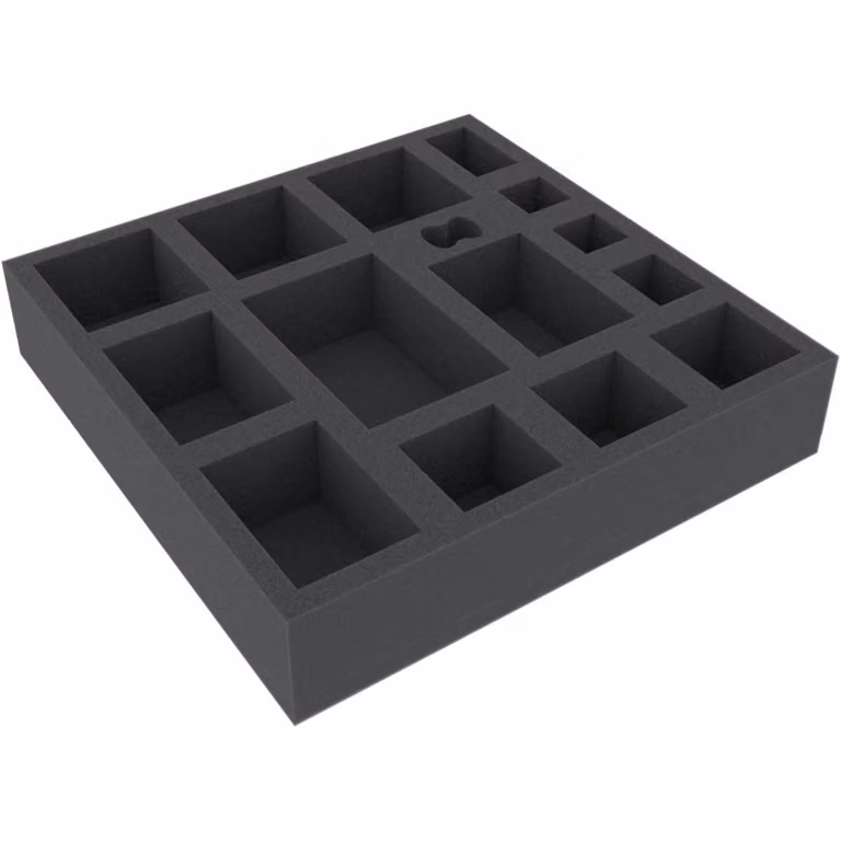 Inserto in schiuma 247x247x50 mm per giochi da tavolo con 15 scomparti