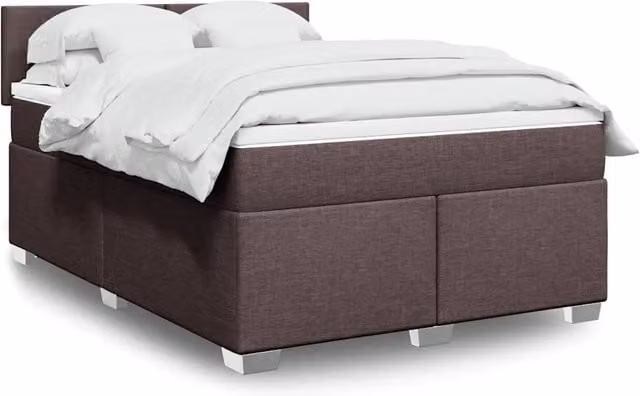 Giroletto a Molle con Materasso Marrone Scuro 140x190cm Tessuto 3288179