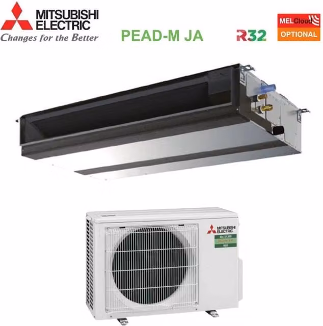 Climatizzatore Canalizzato Mitsubishi Electric Power Inverter 18000 Btu PEAD-M50JA + PUZ-ZM50VKA R-32 Classe Energetica A++ Colore Bianco