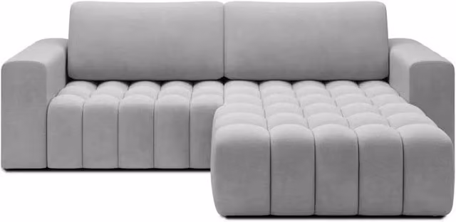 Divano ad angolo convertibile DORY MEUBLORAMA grigio con vano contenitore e funzione letto, lato destro, L 250 cm x P 175 cm x H 92 cm
