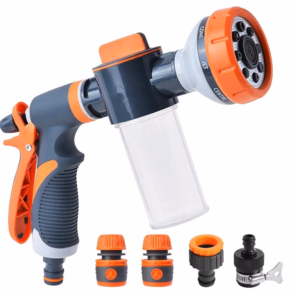 Pistola per irrigazione da giardino con 8 impostazioni – Pistola spray per auto e piante
