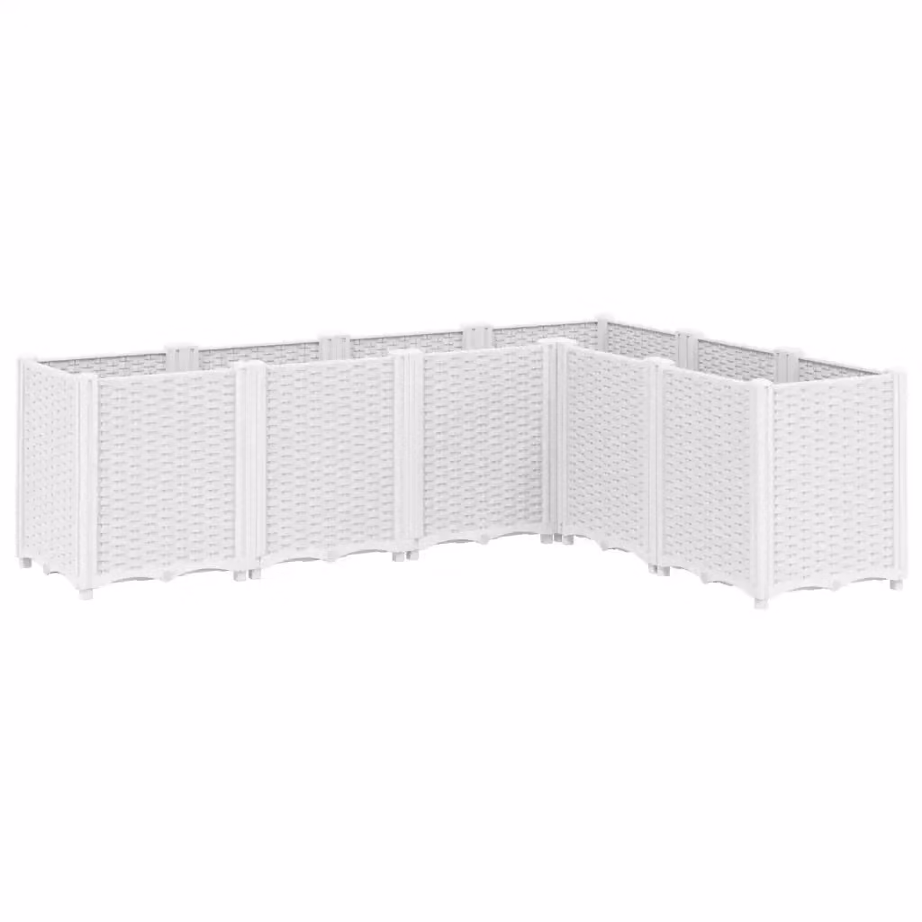 Fioriera da giardino bianca vidaXL in plastica L: 160 cm, P: 120 cm, H: 53 cm – 2
