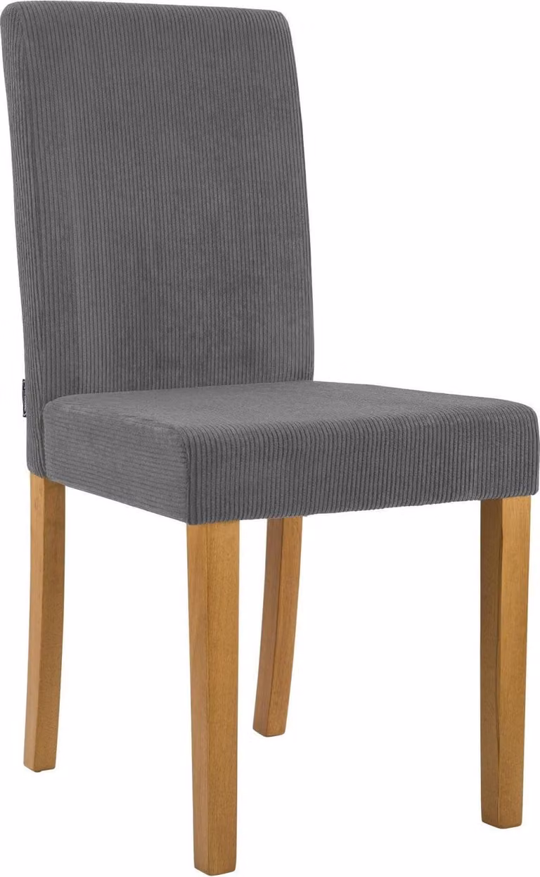 Sedia da pranzo moderna, sedia in corda grigia, elevato comfort di seduta, robuste gambe in legno