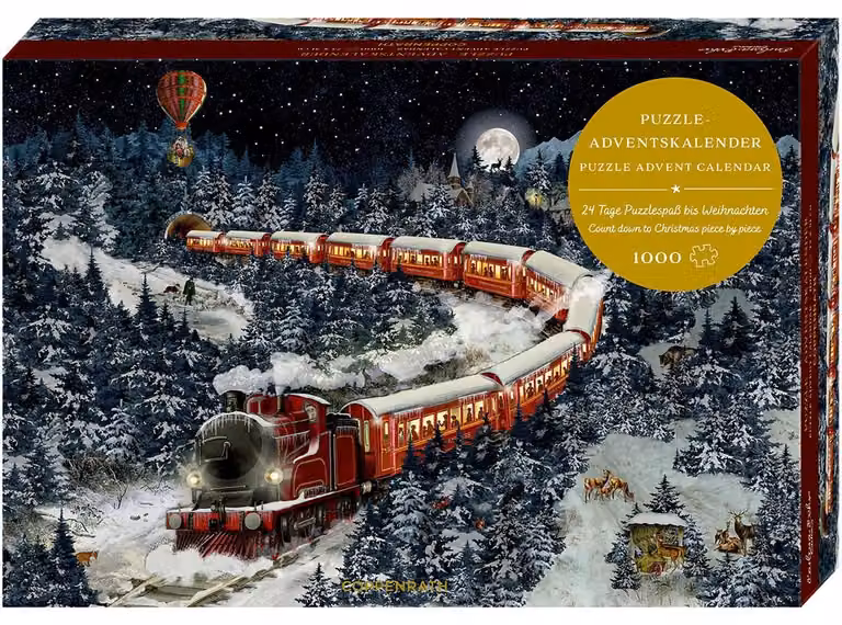 Calendario dell'Avvento a tema puzzle – Treno di Natale