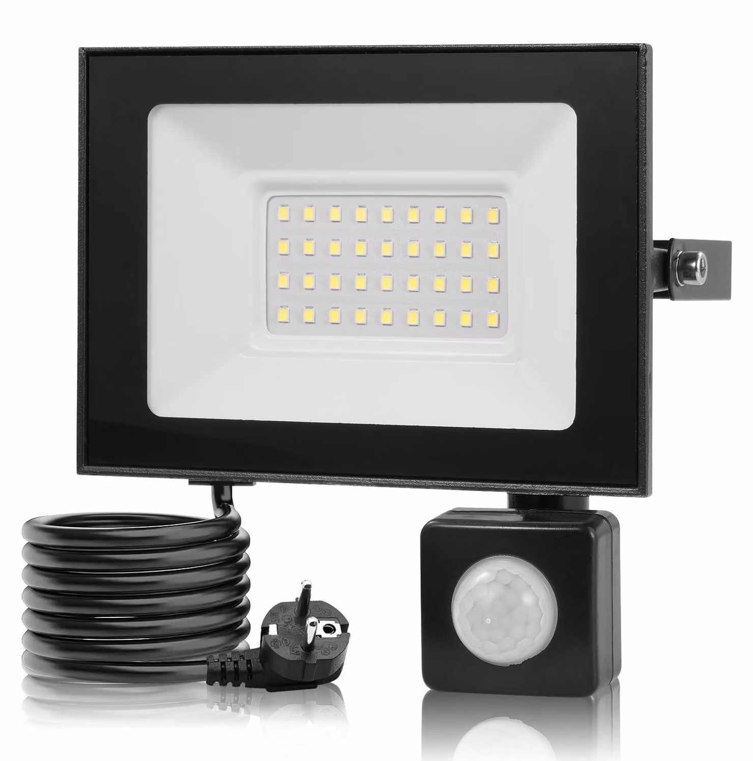 Fari a LED - 30 W - confezione da 2 - 3000 K (bianco caldo) - grado di protezione IP66 (resistente all'acqua) - per uso esterno - spina di tipo EU