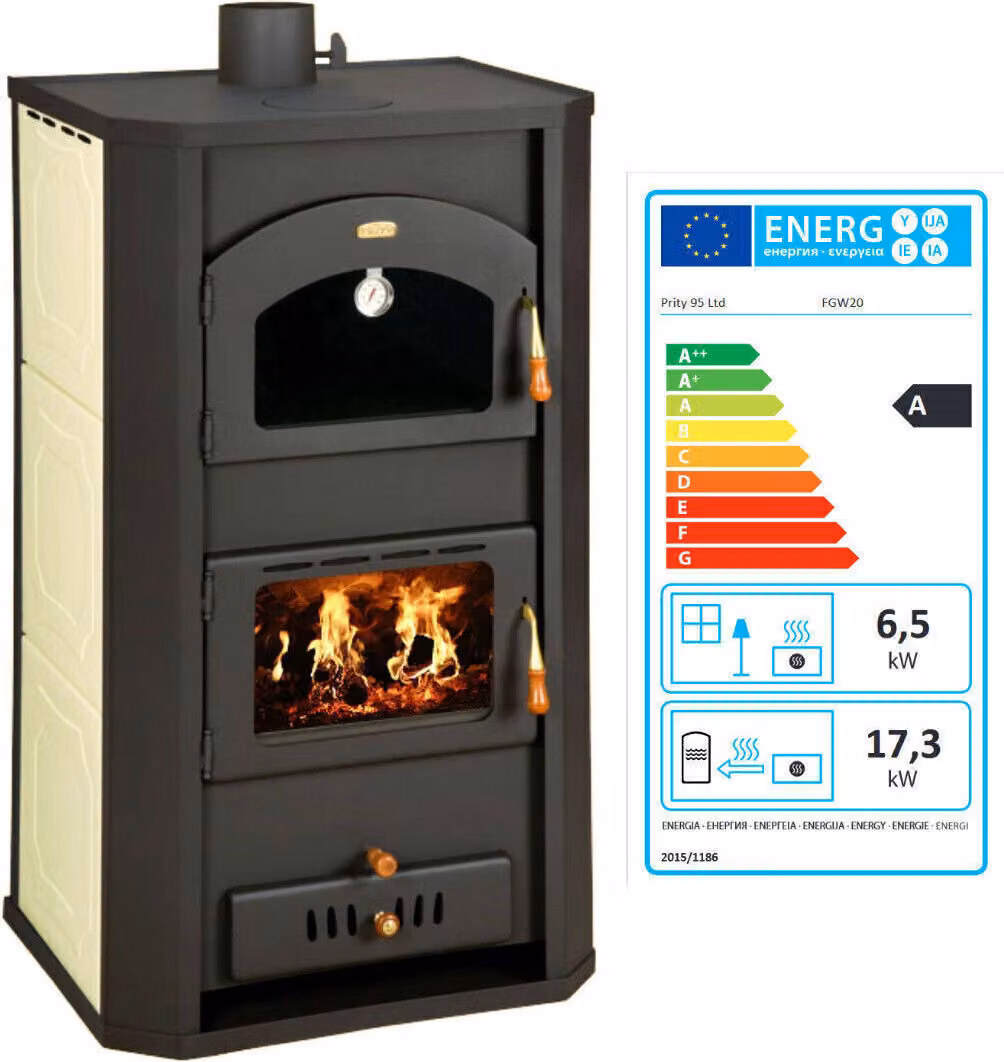 Stufa ad acqua con vano cottura Prity FG W20 BImSchVII 17,3 + 6,5 kw